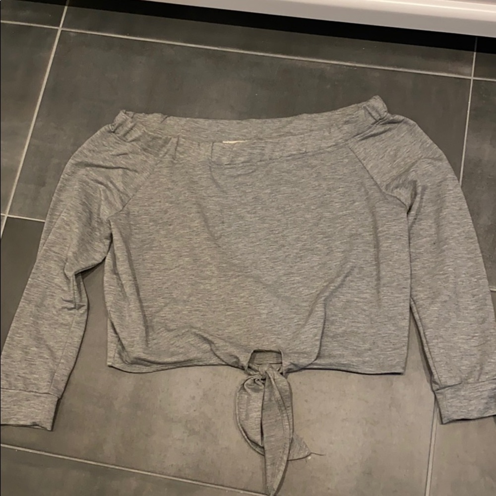 Grey off the shoulder top